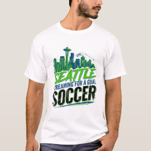Camiseta Sem Sono em Seattle Torcedores de Futebol Gritando