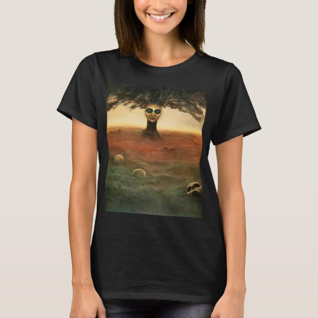 Camiseta Sem título (árvore-mãe) por Zdzislaw Beksinski (Frente)