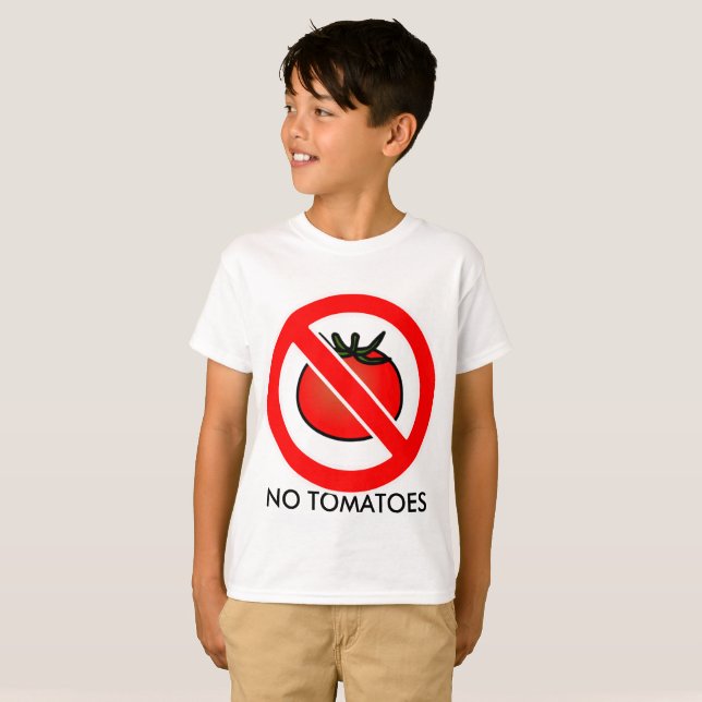 Camiseta Sem Tomates, Crianças (Frente Completa)