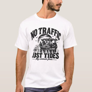 Camiseta Sem Tráfego, Apenas Marés   Black Ink