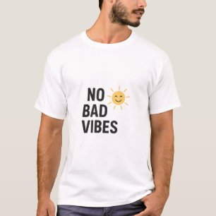 Camiseta Sem Vibes Más Design de desenho positivo