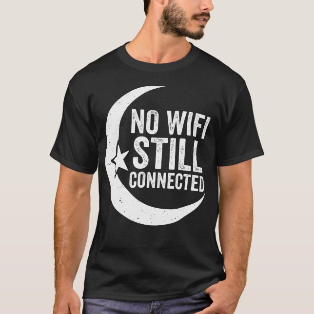 Camiseta Sem Wi-Fi Ainda Conectado Árabe Islâmico (Frente)