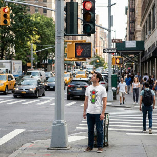 Camiseta Semáforo vermelho amarelo sinal verde vermelho