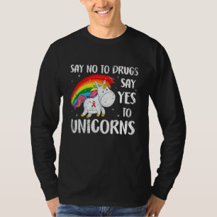 Camiseta Semana da Fita Vermelha Diga Não às Drogas Diga Si