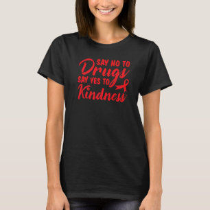 Camiseta Semana da Fita Vermelha Diga Não às Drogas Diga Si