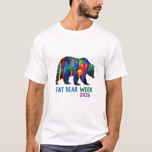 Camiseta Semana do Urso Gordo 2026 Gráfico de Urso Natureza