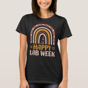Camiseta Semana Feliz do Laboratório Groovy Arco-íris Tecno