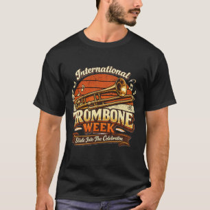 Camiseta Semana Internacional do Trombone Vintage Jogador d
