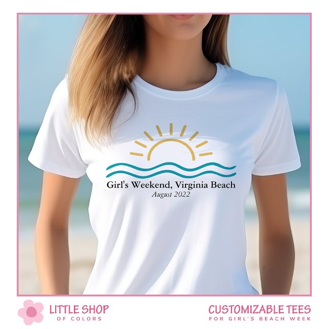 Camiseta Semana personalizada de meninas na praia (Criador carregado)