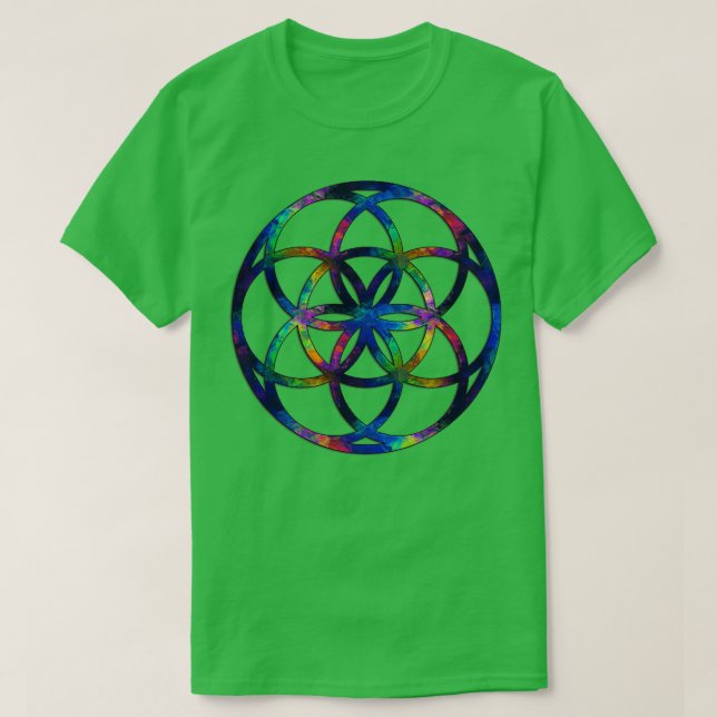 Camiseta Sementes da Vida Sagrada Geometria Fractal (Frente do Design)
