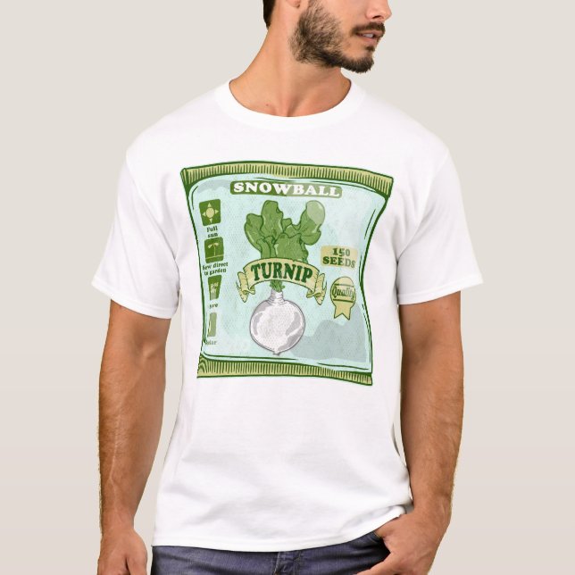 Camiseta Sementes De Nabo Cultivando Vegetais (Frente)