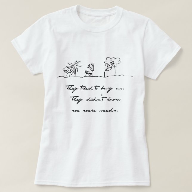 Camiseta Sementes e Flores (Frente do Design)