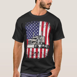 Camiseta Semi Truck Driver 18 Wheeler Trucker EUA