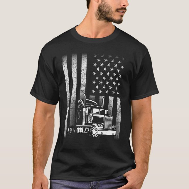 Camiseta Semi Truck Driver 18 Wheeler Trucker Legal EUA Ame (Frente)