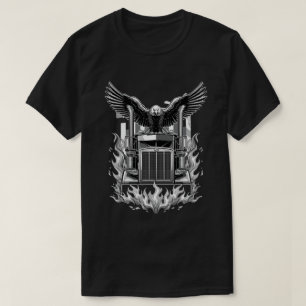 Camiseta Semicaminhões Flaming com a Arte Patriótica da Águ