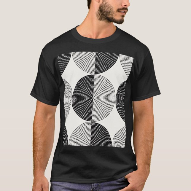 Camiseta Semicírculos geométricos: padrão simples. (Frente)