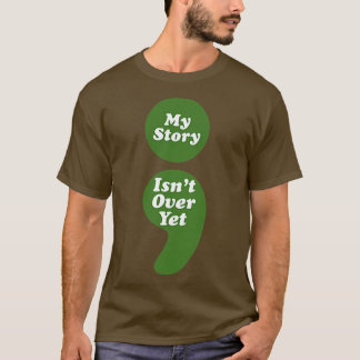 Camiseta Semicolon da Consciência da Saúde Mental Minha His