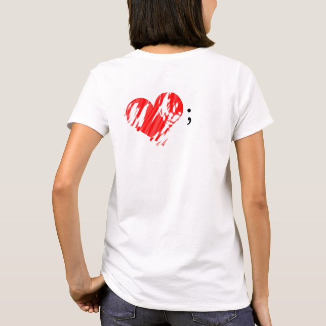 Camiseta Semicolon para a saúde mental (Verso)