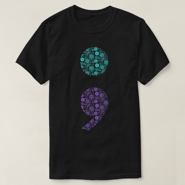 Camiseta Semicolon Suicida Prevenção e Sensibilização para  (Frente do Design)