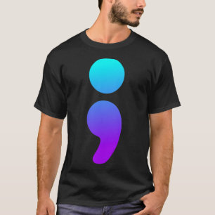 Camiseta Semicolon Suicida Sensibilização Semi Suicídio
