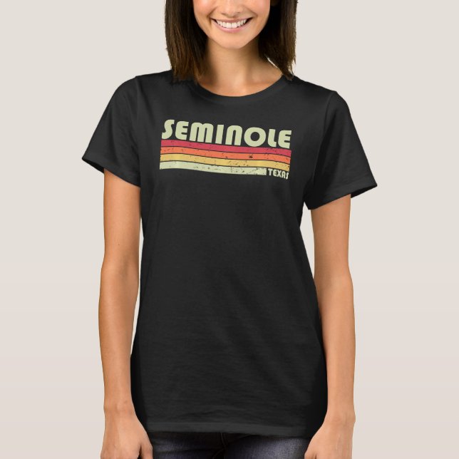 Camiseta Seminole Tx Texas Funny City Home Roots Retro 70s (Frente)