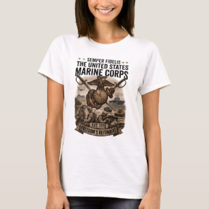 Camiseta Semper Fidelis Defensores da Liberdade USMC Femini