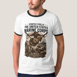 Camiseta Semper Fidelis Defensores da Liberdade USMC Mascul