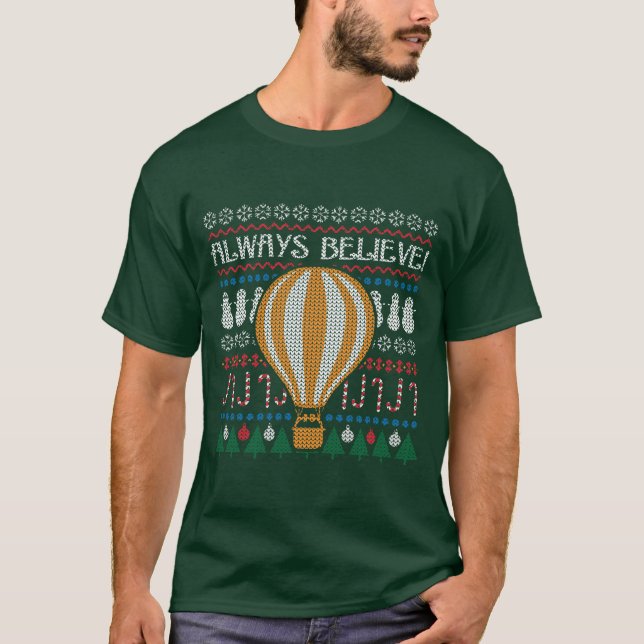 Camiseta Sempre acredite em T-Shirt do Balão de Sweater Fei (Frente)