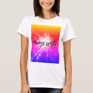 Camiseta sempre cintilante - Laranja roxa rosa