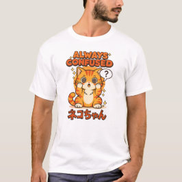Camiseta Sempre Confuso – Gato Kawaii Fofo