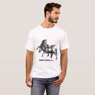 Camiseta Sempre Escolha a Arte – Ilustração de Cavalo Desen