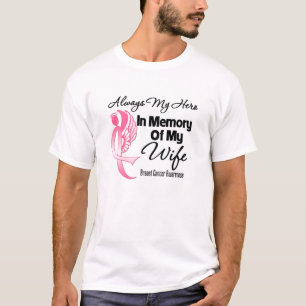 Camiseta Sempre meu herói na esposa da memória - cancro d