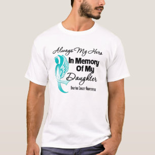 Camiseta Sempre meu herói na filha da memória - câncer d