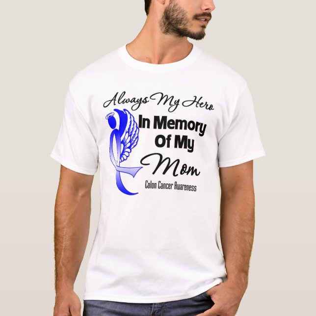 Camiseta Sempre meu herói na mamã da memória - cancro do (Frente)