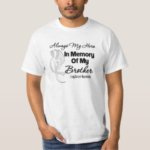 Camiseta Sempre meu herói no irmão da memória - câncer