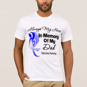 Camiseta Sempre meu herói no pai da memória - cancro do