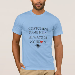CAMISETA SEMPRE NO MEU CORAÇÃO, PERSONALIZE O DESIGN MODELO