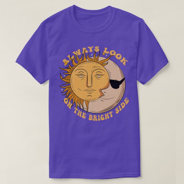 Camiseta Sempre olhe no lado direito da lua Sun Boho Boho (Frente do Design)