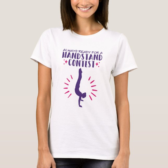 Camiseta Sempre pronto para uma ginástica no Concurso de Mã (Frente)
