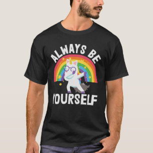 Camiseta Sempre seja você mesmo orgulho lgbtq arco-íris u