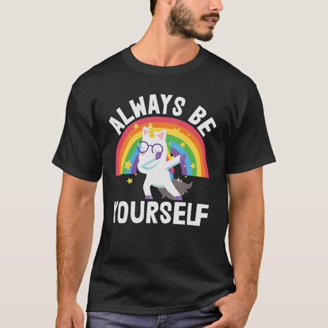 Camiseta Sempre seja você mesmo orgulho lgbtq arco-íris uni (Frente)