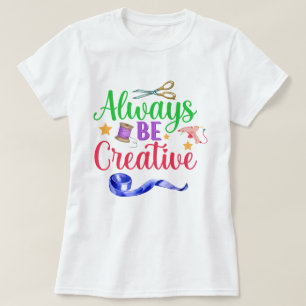 Camiseta Sempre ser criativo - Mulheres com alface colorida
