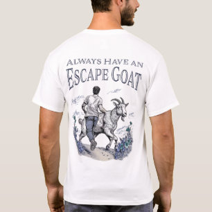 Camiseta Sempre tenha um Cabeça de Fuga (Azul) frontal e tr