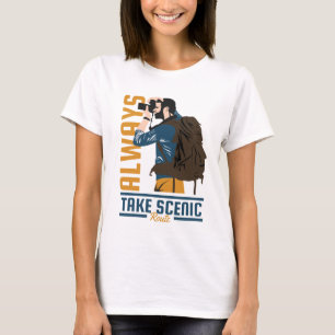 Camiseta Sempre tome acampamento de rota e aventura