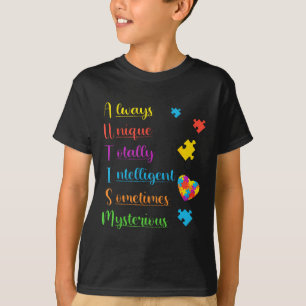 Camiseta Sempre Único Conscientização do Autismo Totalmente