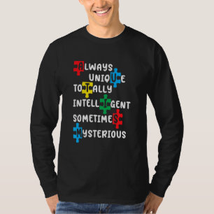 Camiseta Sempre Único Totalmente Inteligente Às Vezes Miste