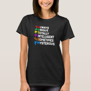 Camiseta Sempre Único Totalmente Inteligente Misterioso Aut