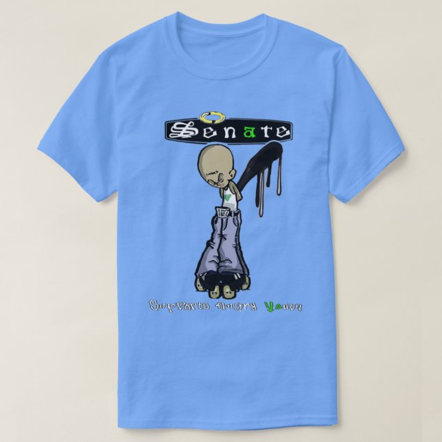 Camiseta Senado apóia jovens furiosos Triblend (Frente do Design)