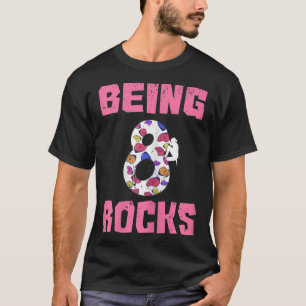 Camiseta Sendo 8 Garota de Aniversário das Rochas Subindo