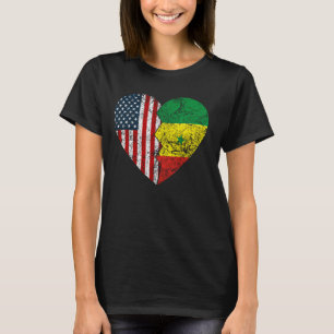 Camiseta Seneg americana Flag Heart United States Seneg